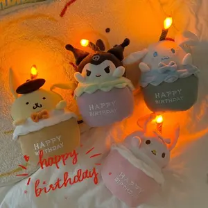 Nieuwste Creatieve Cake Pluche Verjaardagscadeau Met Lichtgevende Kaars En Verjaardagsmuziek De Beste Kindercadeaus Pluche Figuur Speelgoed