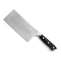 Couteau de boucher chinois en acier damas à haute teneur en carbone, fait main, 12 pouces, avec manche en G10