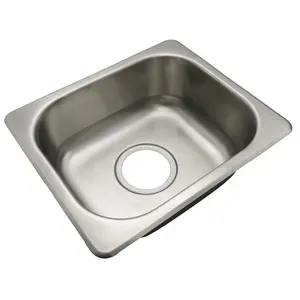 High Quality Kitchen Equipment Stainless Steel Under-mount Drop-in Kitchen Sink Single Bowl with Mute Bottom Rubber