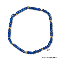 Bracelet extensible en pierre de larimar naturelle facettée de 3 mm, petit cube, perles de pierres précieuses authentiques, bijoux en cristal, cadeau pour femmes
