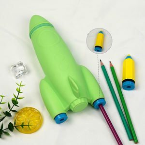 로켓 모양 실리콘 문구 가방 - 새로운 귀여운 창의적인 선물 학생 필통 학교 용품 - Product Image 4