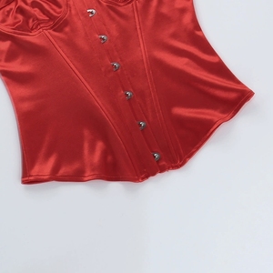 Top <span class=keywords><strong>Corsetto</strong></span> Sexy con Colletto Quadrato e Motivo Floreale, Design Traspirante a Lisca di Pesce e Canotta Corta Casual Senza Maniche - Product Image 6