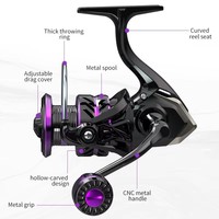 CHILENT Harga Terjangkau HP500 800 1000-7000 Spinning Reel Pegangan Logam EVA Rasio Gigi 5.2:1 Roda Pancing Air Reel Pancing