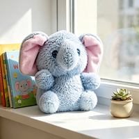 Peluche Éléphant Mini Douce en Gros, Prix pour Machine à Pinces, Animal en Peluche Personnalisable avec Logo OEM pour Promotion en Salon de Jeux et Magasin de Cadeaux