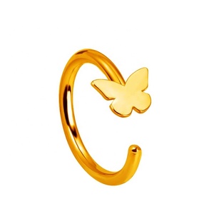 Tiktok-anillos de acero inoxidable con Clip <span class=keywords><strong>en</strong></span> la nariz, diseño de mariposa para mujer y Niña - Product Image 2