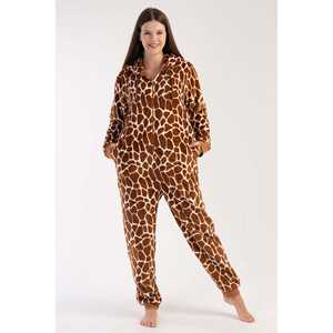 Women's Loose Fit Long-Sleeve Zip-Up Soft Hooded <b>Jumpsuit</b> Cuffed Pockets for Workout <b>Party</b> Fitness Print Pattern Autumn Season - Product Image 4