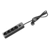 16A 250V Tischsteckdose mit 4 Anschlüssen, Schalter, EU-Stecker, Anpassbare Farbe, Kubischer Druck, Schutzklappe, IP20, PP-Material, Schreibtischsteckdose