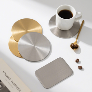 Posavasos personalizados Posavasos geométricos dorados de acero inoxidable Metal Color dorado - Product Image 5