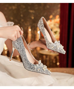 Chaussures pour femmes tendance 2025, à talons hauts, à lanières, ornées de perles, élégantes, pour les banquets, polyvalentes, confortables - Product Image 3