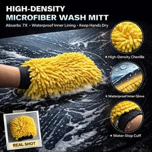 Kit de nettoyage de <span class=keywords><strong>voiture</strong></span> 9 pièces : Gant imperméable, brosses à double dureté, <span class=keywords><strong>brosse</strong></span> plate pour jantes et serviette absorbante - Product Image 4