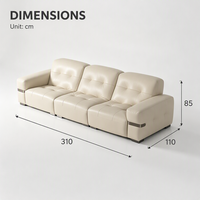 Ensemble de canapés en cuir véritable et bois pour salon, canapé nuage en cuir pleine fleur, mobilier de salon