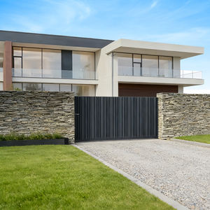 Portail Coulissant Automatique Moderne pour <span class=keywords><strong>Entrée</strong></span> de Villa, en Aluminium, Sécurité de Voie d'Accès, Design de Luxe, Sans Rail - Product Image 2