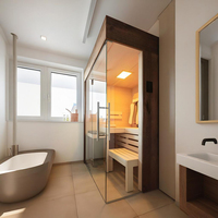 Calentador de Sauna Interior de Madera de Hemlock con Tecnología de Infrarrojos Lejanos para Hogar y Spa, Eficiencia Energética
