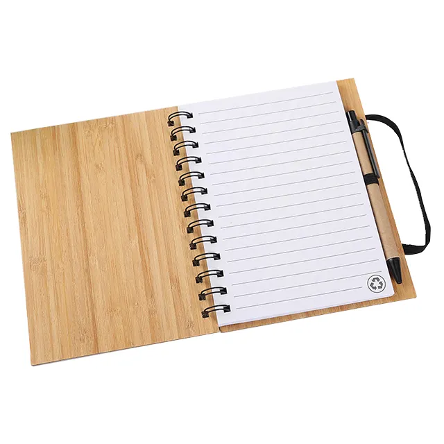 Wood cover business notebook office stationery bamboo cover notebook