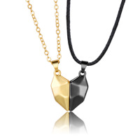 Collier Créatif Magnétique pour Couples Femme Homme, Pendentif « Deux Âmes Un Cœur », Ras-du-Cou Idéal pour Toi et Moi, Petit Ami Petite Amie