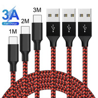 Pour Samsung USB Type C Câble 3ft 6ft 10ft Tressé En Nylon + Aluminium Métal Fin QC 3.0 Charge rapide 3A USB-A à USB-C Chargeur Câble