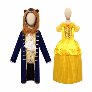 Costume de la Belle et la Bête pour enfants, tenue de fête cosplay pour filles et garçons avec masque de lion inclus - Product Image 5