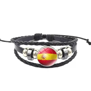 Spanien Top 32 Nationalmannschaft Country Flag Anhänger Charm Armband Hand Strap Armband