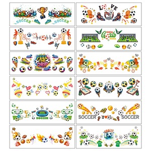 Soccer Theme Decorative Stickers Rectangular Self-Adhesive <b>Paper</b> Sticker Set for Home Decoration 16cm x 5.7cm - Product Image 5