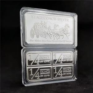 عملة تذكارية معدنية مستطيلة مطلية بالفضة بوزن 1/4 أونصة للبيع بالجملة، عملة معدنية مخصصة للهدايا - Product Image 2