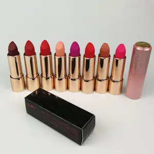 Wholesale Customized Women's Luxury Lipstick Waterproof Matte Vegan Nude 35g Sexy Velvet Stick for Daily Beauty Use
