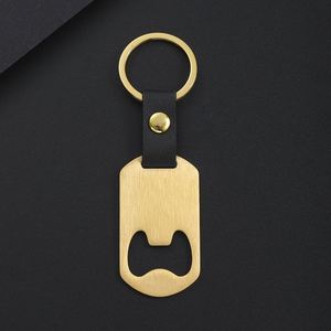Personalized Stainless Steel High Quality Bottle Opener <b>Custom</b> Leather Chain Metal <b>Key</b> <b>Ring</b> Blanks Promotion Business Gifts - Product Image 4