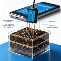 Sonde de sol multi-paramètres USB Type-C RS485 Modbus RTU Température Humidité EC pH IP68 pour l'agriculture intelligente, serres et fermes