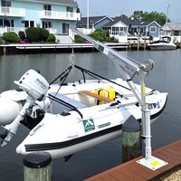 Grue de quai portable en aluminium 400-800 kg, système de levage et de lancement pliable pour bateaux, yachts et annelages marins