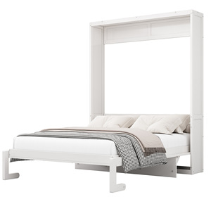 Murphy Bed With 68 Inch <b>Folding</b> Wall Panels White Convertible <b>Desk</b> Combination Bedroom Furniture - Product Image 4