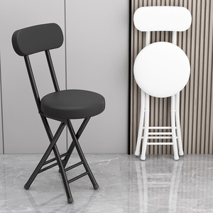 Folding chair Home-style chair with soft backrest simple desk and chair set dormitory folding <b>stool</b> balcony small <b>stool</b> - Product Image 3