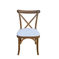 Chaise de banquet d'hôtel empilable en bois massif durable et moderne avec dossier en X pour événements, utilisation intérieure/extérieure, chaise de mariage