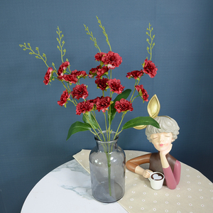 Ramo de <span class=keywords><strong>claveles</strong></span> de seda artificial al por mayor, adornos de mesa para sala de estar, <span class=keywords><strong>claveles</strong></span> largos - Product Image 3