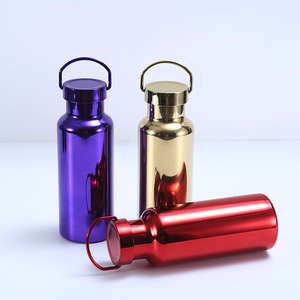 Custom Electroplate <b>1</b> <b>Litre</b> Sport Double Wall Stainless Steel Bottle With Metal Handle Lid - Product Image 6