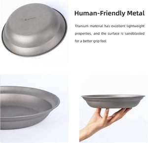 ชุดอาหารปิกนิกเกรดอาหารสำหรับขายส่ง จานชามโลหะ ไทเทเนียม - Product Image 5