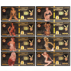 Billet de banque en plastique doré, coloré, sexy et original, design personnalisé 2026, thème anime noir, pour collection - Product Image 1
