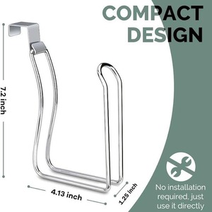 Soporte de papel higiénico colgante sobre el tanque, soporte de papel higiénico de hierro, soporte de rollo de papel - Product Image 3