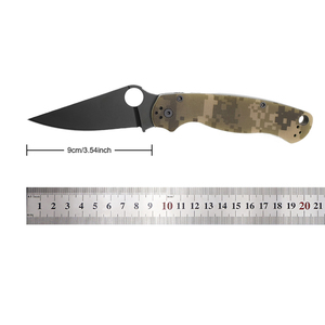 Cuchillo Plegable de Acero Inoxidable MEIJI <span class=keywords><strong>Spyderco</strong></span>, Mango G10, Hoja de 9 cm, Grosor de 3,3 mm, Herramienta para Camping y Bricolaje, OEM Disponible, Multicolor - Product Image 2