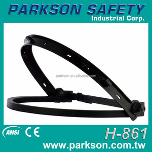 Taiwan <b>Black</b> POM V Type Slotted Visor Holder Industrial Safety Cap Mounted Protective Visor <b>Bracket</b> CE EN1731 ANSI Z87.1 - Product Image 2