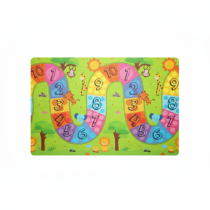 Tapis de jeu double face 100x140x0,8 cm XPE pour bébé Tapis de jeu enroulable en mousse imperméable et non toxique Colorful Number Road Stars Product Play Mats - Product Image 1