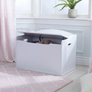 Classic White Wooden <b>Toy</b> <b>Storage</b> Box toybox for Kids, Flip Top <b>Storage</b> Chest with Safety Design, Large Capacity furntiure - Product Image 5