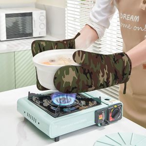 Ensembles de maniques de four et de protège-plats personnalisés/en gros, protège-plats matelassés, gants de four de cuisine avec surface en silicone antidérapante pour la cuisson - Product Image 3
