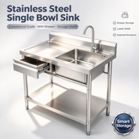 Tiroir de rangement intégré et étagère inférieure plate offrant un espace de rangement supplémentaire pour organiser les outils et ustensiles de cuisine de manière bien rangée