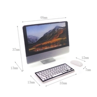 Miniature de maison de poupée, mini écran LCD de bureau en plastique, souris et clavier en plastique, accessoire de jouet DIY