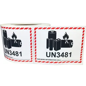 UN3090 UN3091 UN3480 UN3481 Caution Lithium Battery Labels Self Adhesive Transport Shipping Stickers