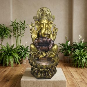 Fontaine cascade Ganesha Bouddha en résine pour intérieur/extérieur, décoration de <span class=keywords><strong>jardin</strong></span> naturelle et artificielle, relaxation, eau de <span class=keywords><strong>jardin</strong></span> - Product Image 4
