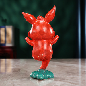 Figurine de lapin rouge Copper World, artisanale, décoration de bureau pour le Nouvel An chinois - Product Image 5