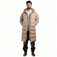 Nouvelle veste d'hiver longue à capuche pour homme, grande taille, avec fermeture éclair respirante, imperméable et isolation supplémentaire pour une utilisation en extérieur