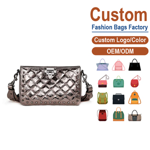 Custom Women's Patent Leather Crossbody Bag Diamond Lattice Rivet Design Fashion Trend Classic Style Daily Use - Product Image 1