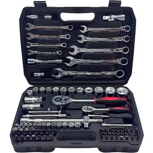 Factory Outlet 1/2" &amp; 1/4" 82PCS Chrome Vanadium Ratchet Wrench and Socket <strong>Set</strong> With <strong>Spanners</strong> - Product Image 6