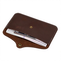 Dompet Panjang Pria Tas Amplop Kulit Kuda Gila Antik Tas Ponsel Dompet Sederhana Ritsleting Kulit Asli Model Ultra-tipis